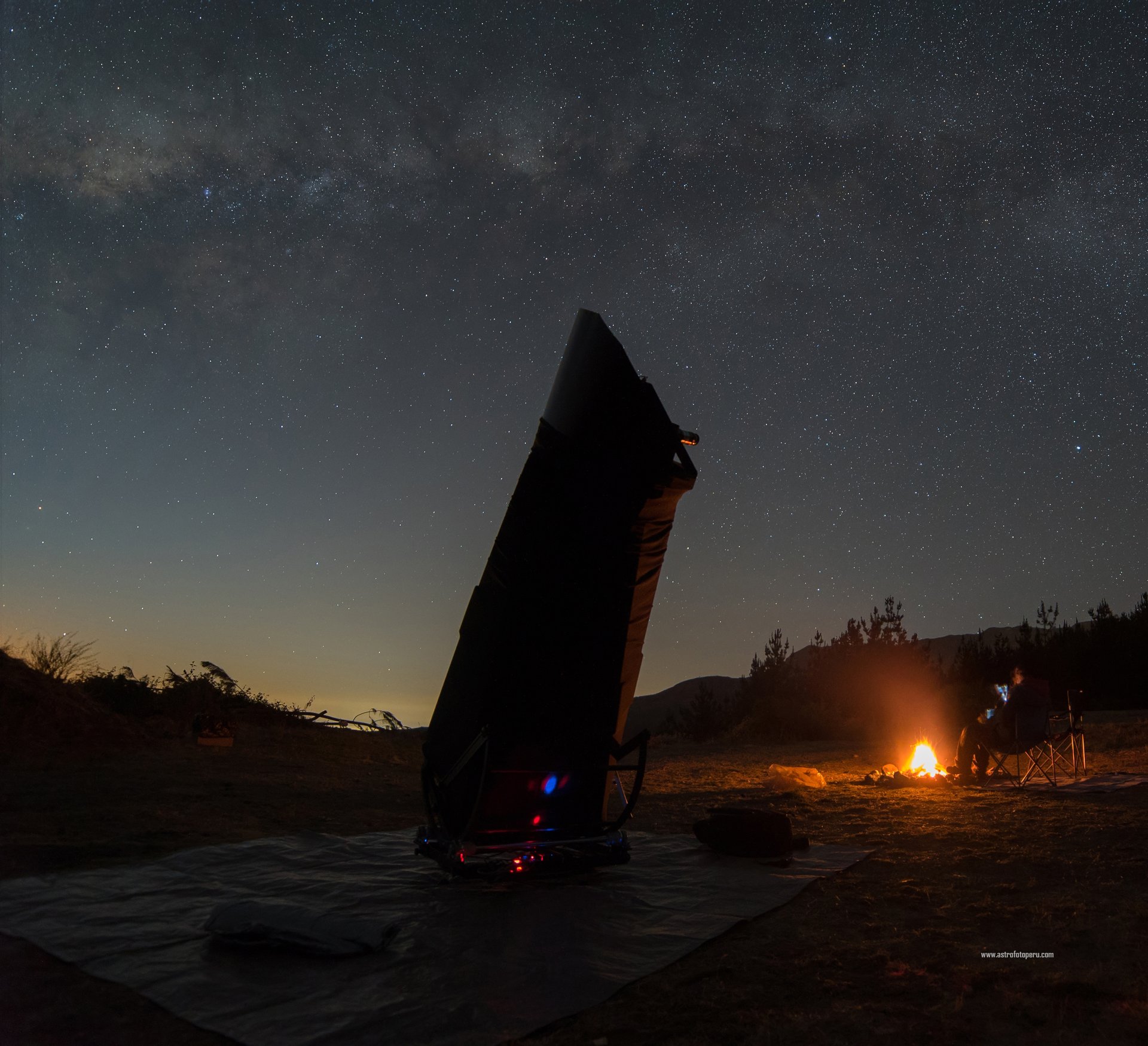 Night sky view from Peru observing site