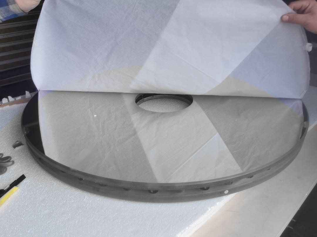 CDK1000 1-meter primary mirror reflecting its surroundings